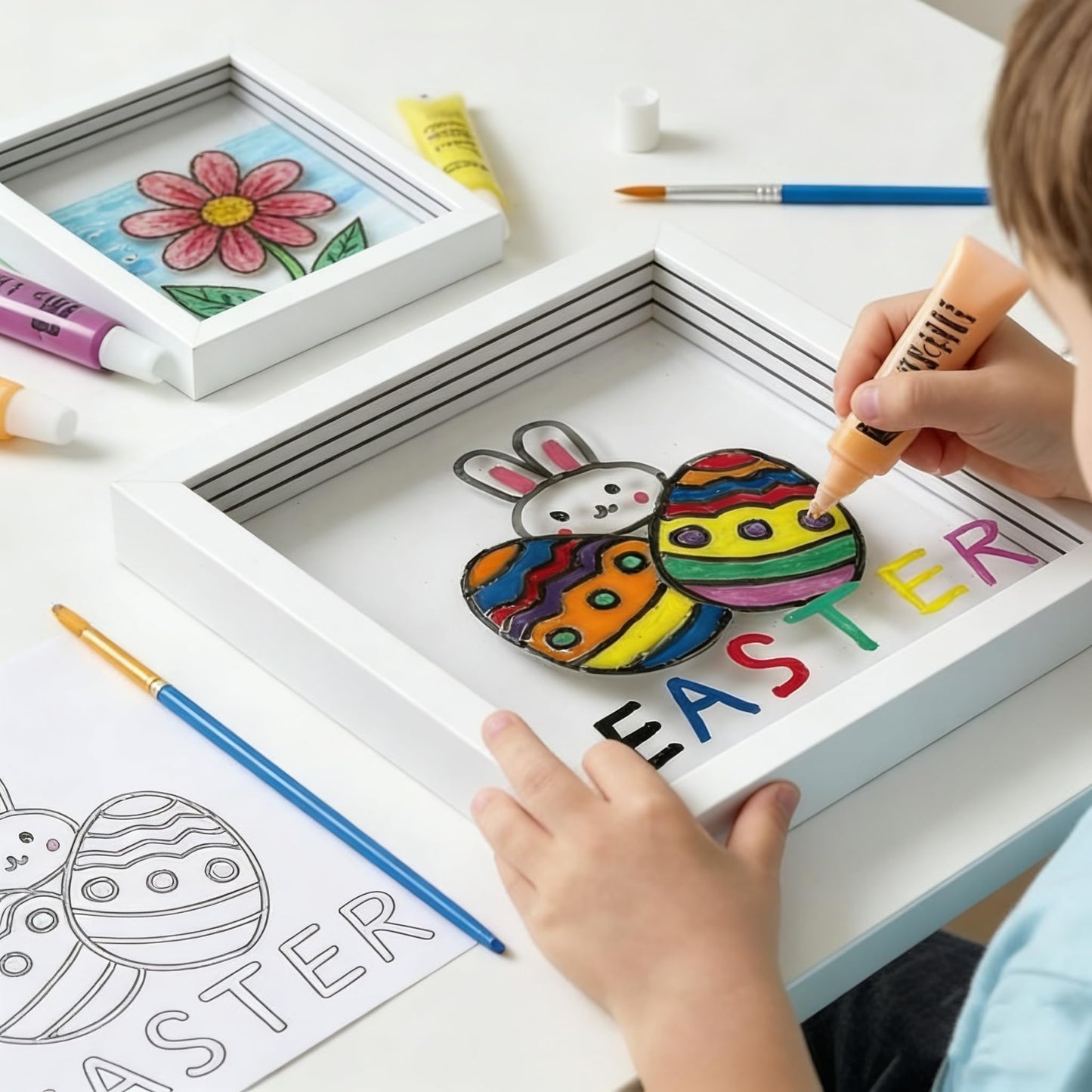 DIY 3D Shadow Box,8x8 Layered 3D Effect Craft Decor,Creative Artwork Gift for Painting Lover