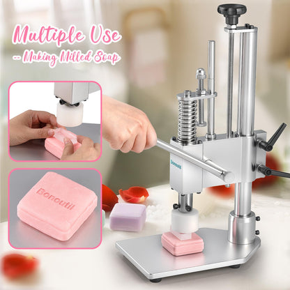 Bonoutil Bath Bomb Press Machine with 6 Molds, Heavy Duty Adjustable Height Bath Bomb Machine DIY Soap Press