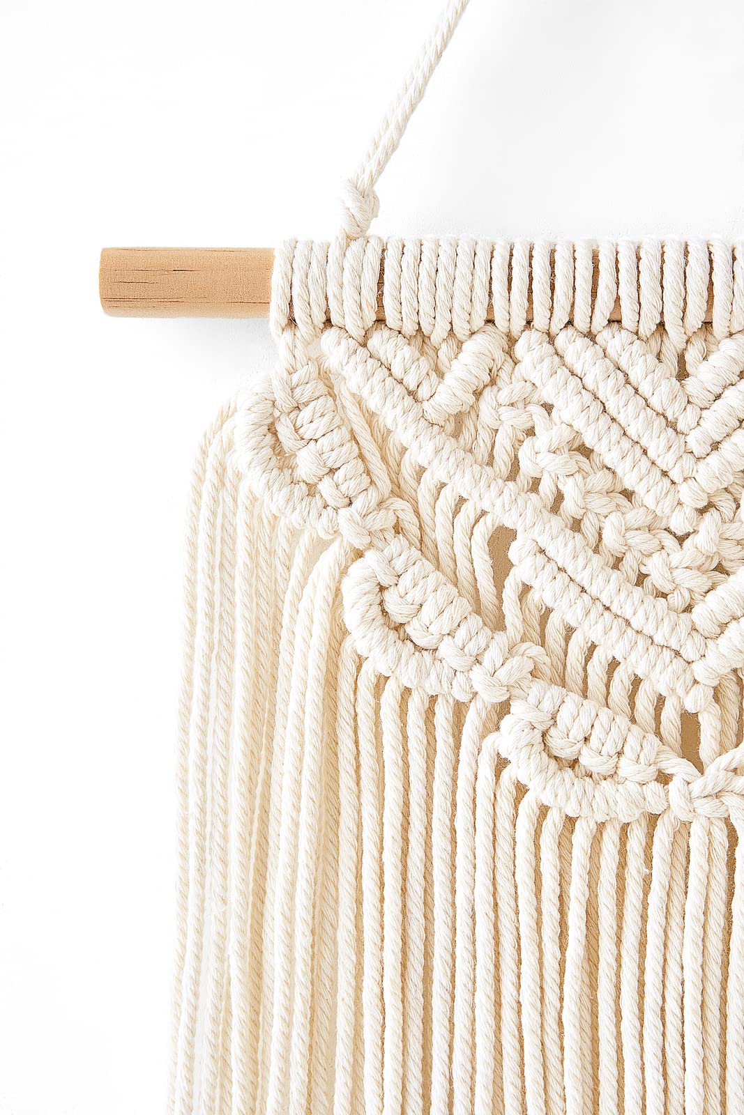 Mkono 2 Pcs Macrame Wall Hanging Boho Wall Art Decor Woven Chic Bohemian Room Decor for Bedroom Nursery Living Room Dorm Apartment, Small Size 13" L x 10" W and 16" L x 10" W