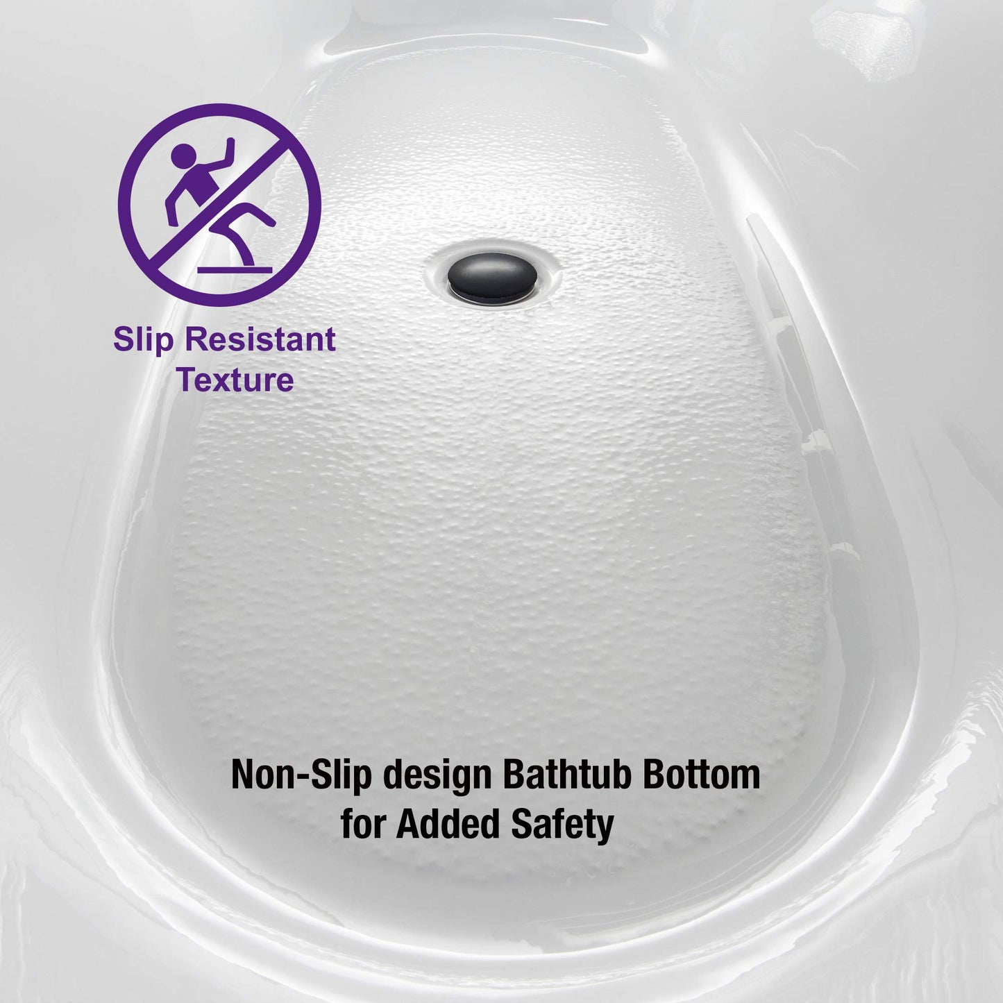WOODBRIDGE 67" Acrylic Freestanding Bathtub Contemporary Soaking White Tub with Matte Black Overflow and Drain，B0001 -MB-Drain &O