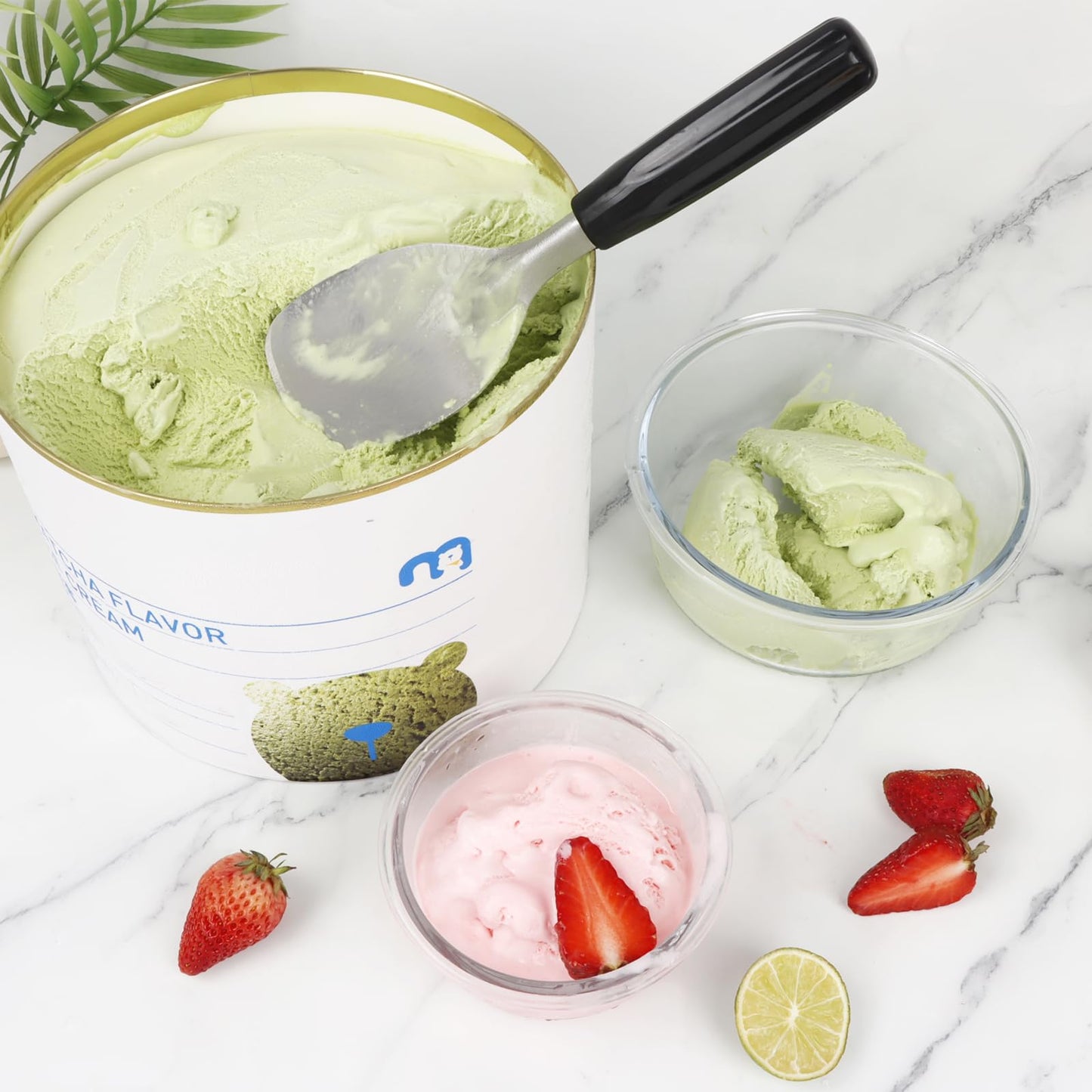 KAYCROWN 2 Pack Ice Cream Spade, Stainless Steel Ice Cream Spade Scoop with Non-Slip Handle for Hard or Creamy Ice Cream, Flat Ice Cream Paddle - Heavy Duty Strong, Durable Bend Proof, Dishwasher safe