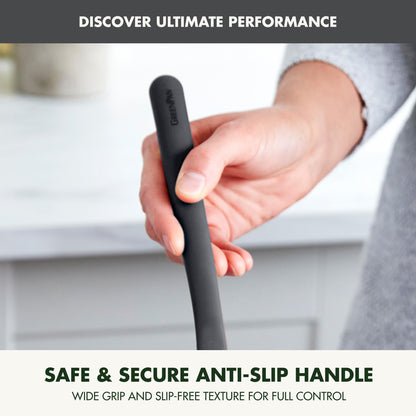 GreenPan Silicone Basting Brush, Cooking Kitchen Utensil, Sauce Marinades BBQ Grill Bake, Flexible Rubber Nonstick Cookware, Steel Core, Heat-Resistant, Anti-Slip Handle BPA-Free Dishwasher Safe, Gray