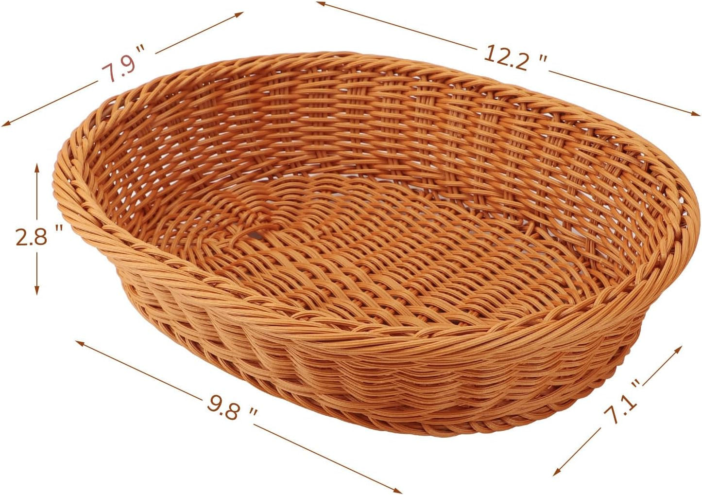 EUSOAR Wicker Basket, 12.2"x 7.9"x 2.8", 3pcs Tabletop Food Serving Baskets for Restaurant Bakery Family