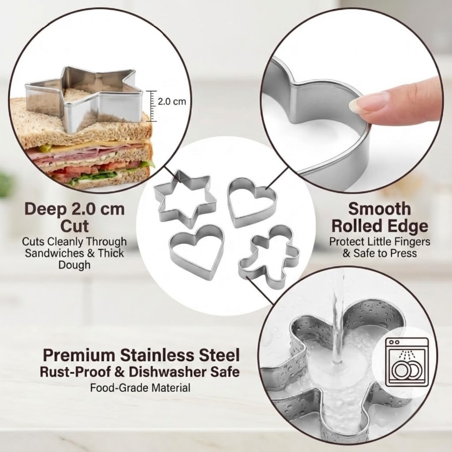 LUBTOSMN 9-Piece Mini Easter Cookie Cutter Set, Shamrock, Bunny, Egg, Carrot, Flower, Butterfly and Bean Shapes - Dishwasher Safe Stainless Steel Molds for Spring Easter and St. Patrick's Day Decor