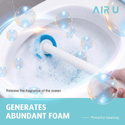 24 Count 1 1 1 (1 24) AIR U+ Disposable Toilet Brush, Toilet Bowl Cleaning System with Wand Refill, Clean Brush Starter