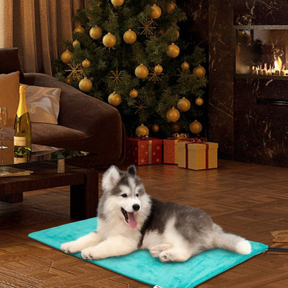 Toozey Small Pet Heating Pad, 6 Adjustable Temperature Dog Cat Heating Pad with Timer, Waterproof Heated Cat Bed with Chew Resistant Cord, Indoor Electric Pet Heated Mat 18x16in