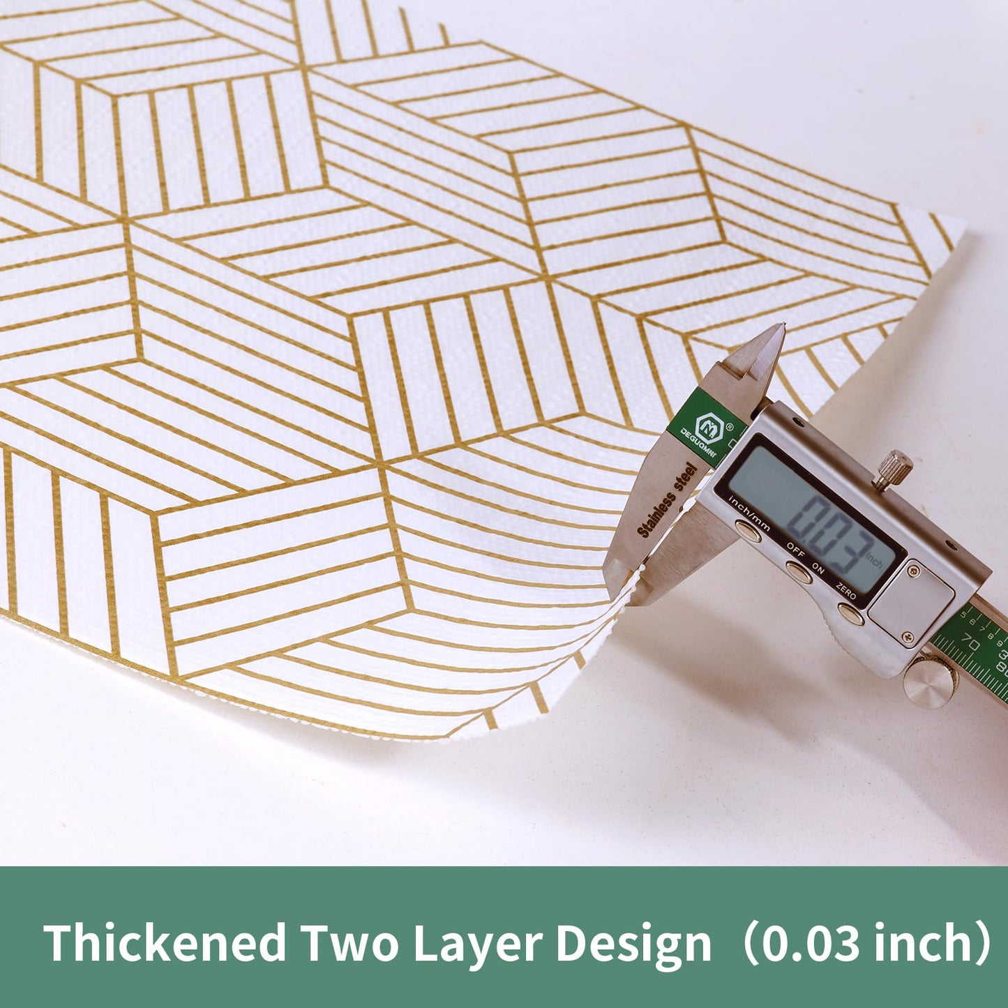 Shelf Liners for Kitchen Cabinets 17in x 30FT, Non Adhesive Cabinet Liner Strong Non-Slip Golden Leaf Drawer Liner, Easy to Clean for Shelf, Cabinet with Knife and Tape Measure