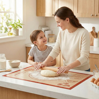 Silicone Baking Pastry Dough Mat - Extra Large 28x20 Inch Nonstick Rolling Mat for Cookies & Bread