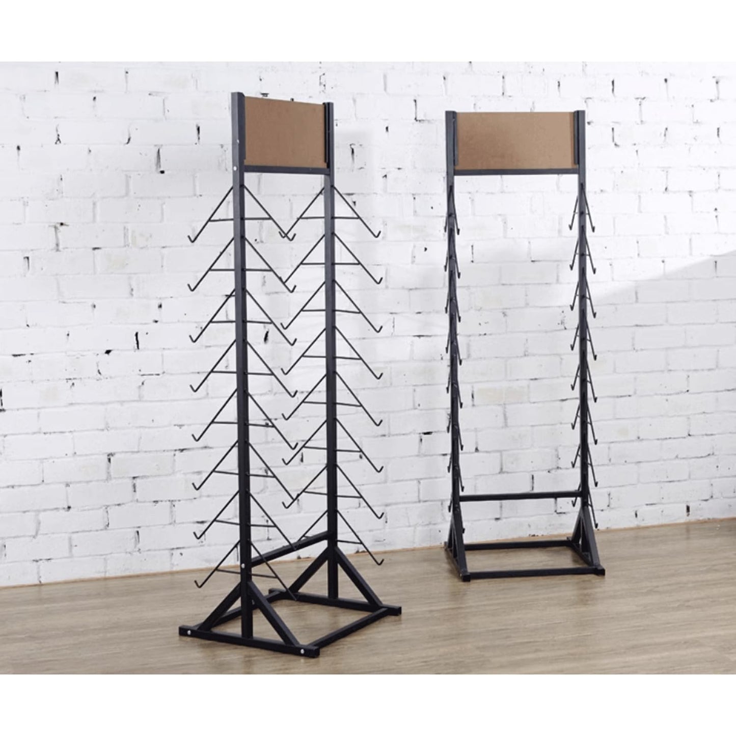 DFEDHF Sample Floor Tile Display Rack Floor Standing Wooden Plate Stone Display Shelf Multifunctional Vertical Porcelain Sample Display Stand for Retail Stores Exhibition Halls, Black