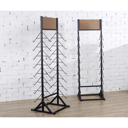 DFEDHF Sample Floor Tile Display Rack Floor Standing Wooden Plate Stone Display Shelf Multifunctional Vertical Porcelain Sample Display Stand for Retail Stores Exhibition Halls, Black