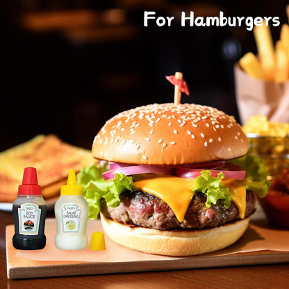16 25ml PCS Mini Ketchup Bottles, Condiment Squeeze Bottle, Plastic Containers for Sauces, Portable Small Squeeze