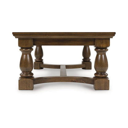 Signature Design by Ashley Sturlayne Transitional Coffee Table with Trestle Base, Dark Brown