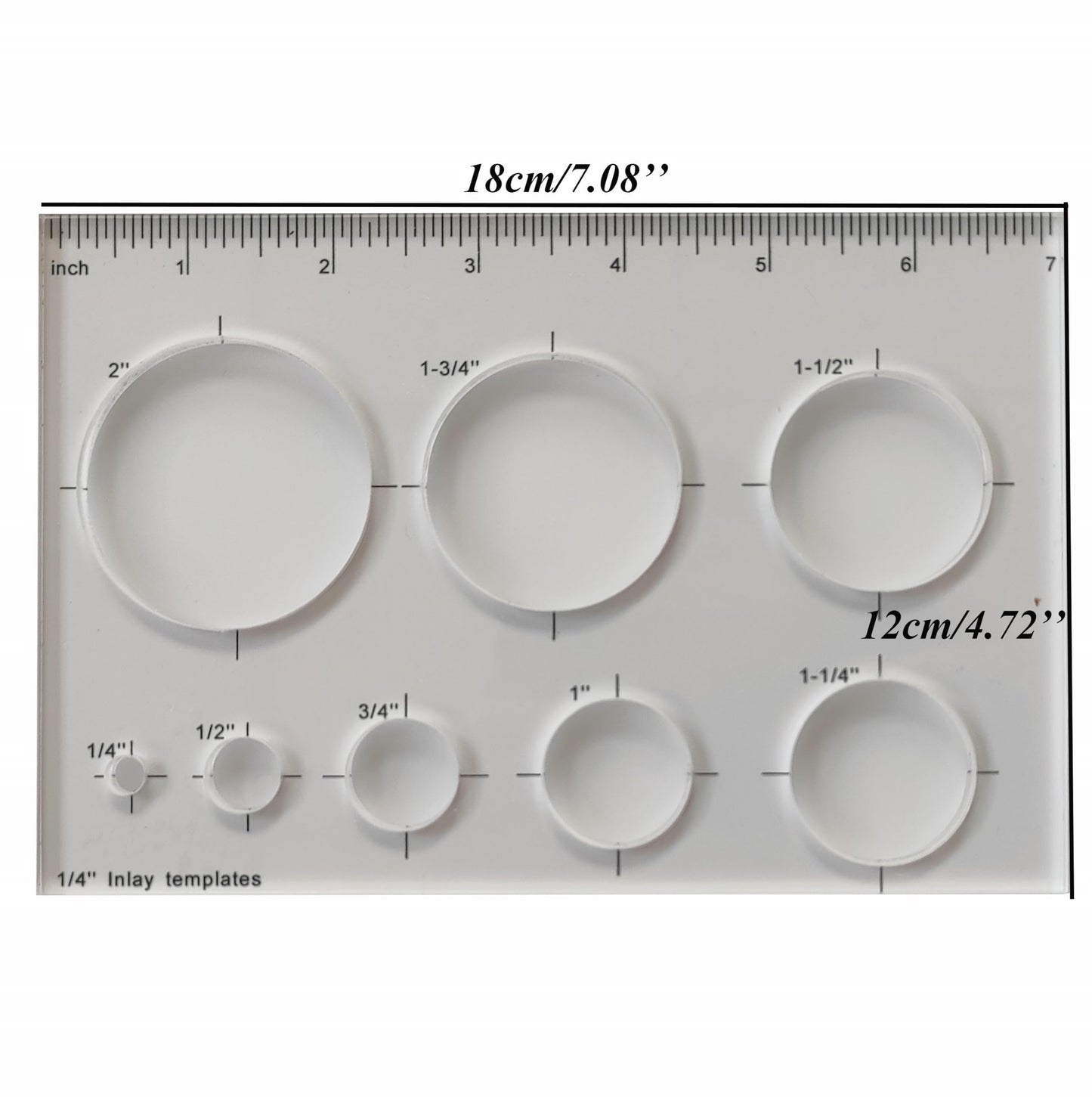 Kingria 8 in1 Bowtie Jia Router Template for Woodworking 1/4'' Thick DIY Router Template Jig Kit Acrylic Circle Inlay Template Decorative Guide (Circle)