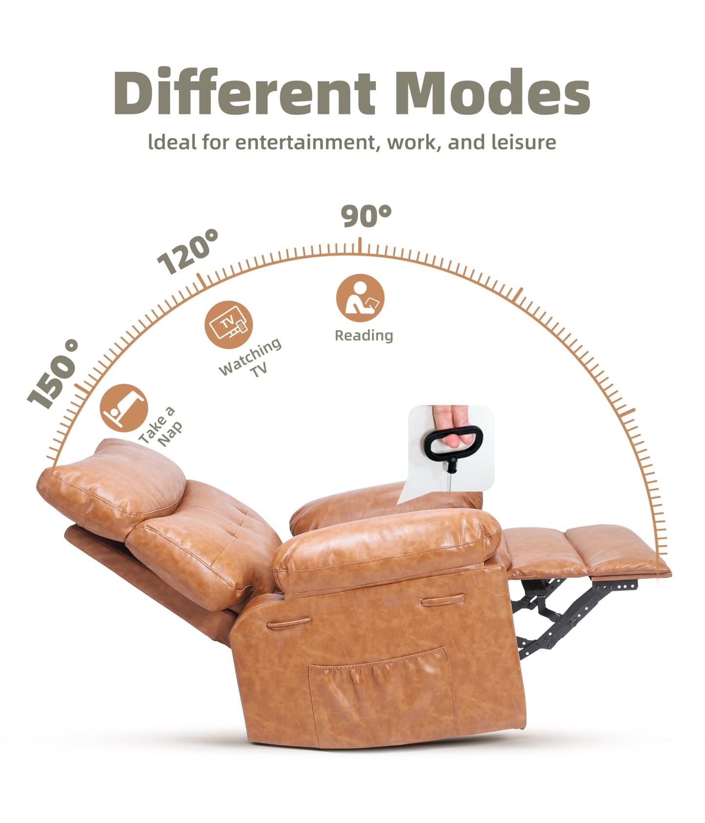 Oversized 360° Swivel Rocking Recliner Chair with Massage & Heat, Remote Control Lazy Chair for Adults with Comfort Arms and Back for Adults, Ergonomic Recliner for Living Room, Bedroom, Nursery