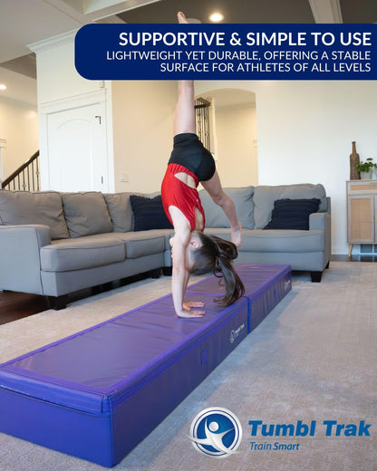 Tumbl Trak Booster Block Gymnastics Spotting Block (4ft x 18in x 8in) – Back Handspring Trainer & Plyo Jump Box for Kids & Adults, Standard, Red