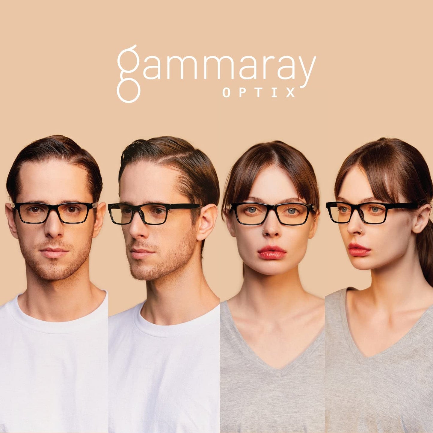 Gamma Ray Computer Blue Light Blocking Gaming Reading Glasses w/Amber Tint and Anti Glare UV Digital Eyestrain