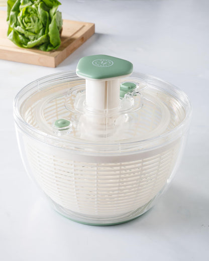 Martha Stewart Gulfwind 6.3 Qt Salad Spinner, Fruit Wahser, Fruit Washing Bowl with Strainer, Vegertable Cleaner, Salad Cleaner, Lettuce Washer