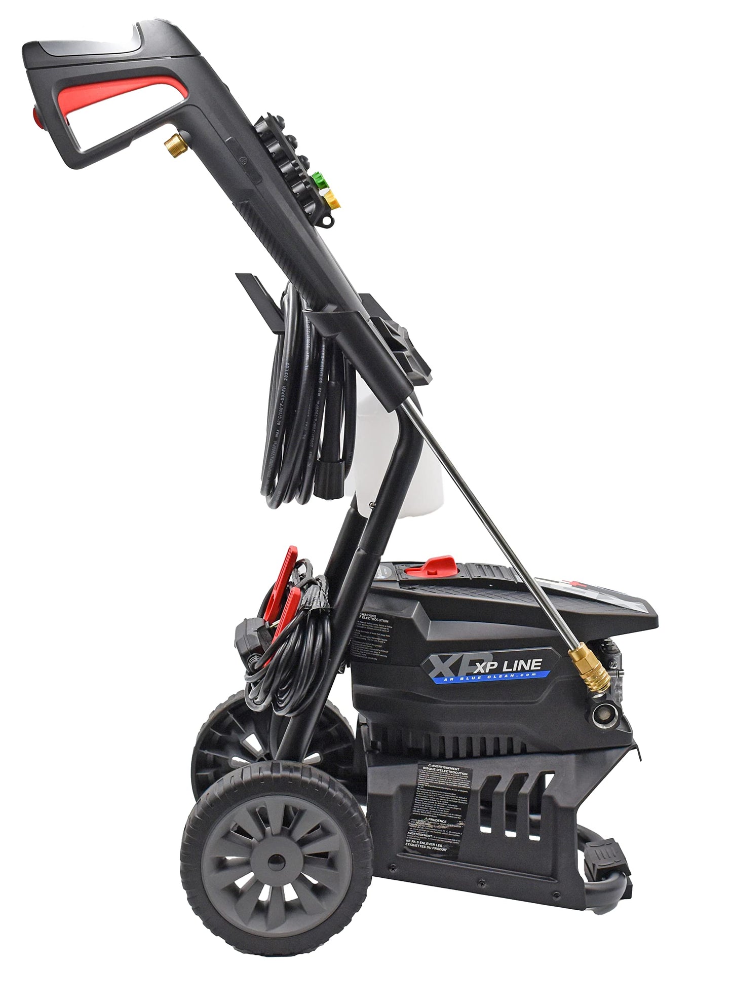 AR Blue Clean BCXP22300P Electric Pressure Washer-2300 PSI, 1.7 GPM, 13 Amps Quick Connect Accessories, Two Wheel Trolley, On Board Storage, Portable Pressure Washer, High Pressure, Car washer, Patio