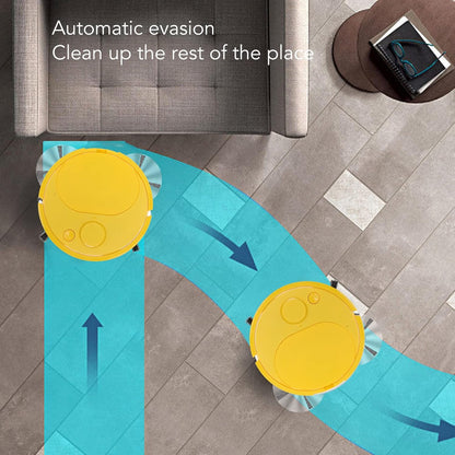 Mini Robot Vacuum Cleaner, Automatic USB Charging Robot for Pet Hair, Hardwood Floors, Tile Floor (Yellow)