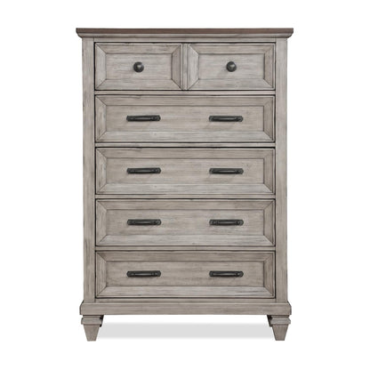 New Classic Furniture Mariana Wood 5-Drawer Chest, Vintage Creme