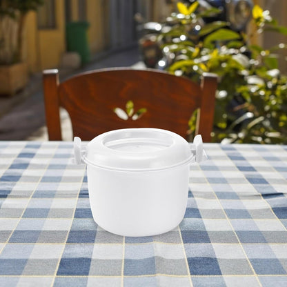 Microwave Rice Cooker Rice Steamer: Round Microwave Food Container for Rice, Chicken, Pasta Cooking