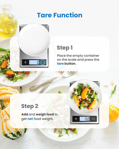 RENPHO Digital Food Scale with Nutritional Calculator, Smart Food Kitchen Scale, Food Weight Scale Grams and Ounces for Weight Loss, Calorie, Macro and Cooking, Stainless Steel