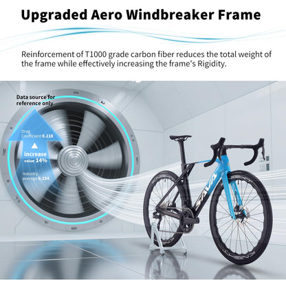SAVADECK SLR8-Ultegra Full Carbon Road Bike with Shimano R8170 24S Set for Adults, (Wave Pattern(W45), Blue, 50cm)