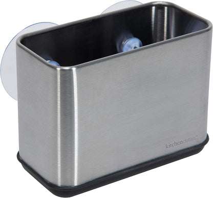 Kitchen Details Cup Sponge Holder/Basket - Space-Saving Stainless Steel Suction Sink Caddy for Kitchen or Bathroom
