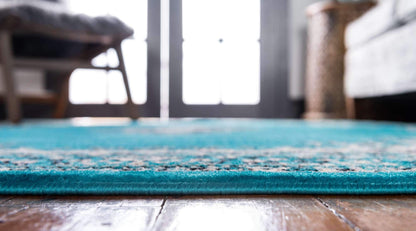 Unique Loom Reza Collection Traditional Persian Style Area Rug, 9 ft 10 in x 13 ft, Turquoise/Ivory