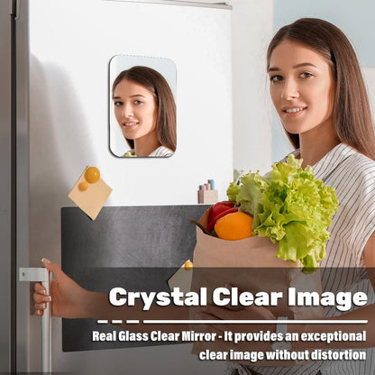 Tooackl 7x9 inch Magnetic Locker Mirror, Large Frameless Real Glass Mirror with Magnetic Backing, HD Distortion-Free Reflection, Polished Safety Edges for School, Gym, Fridge & Office
