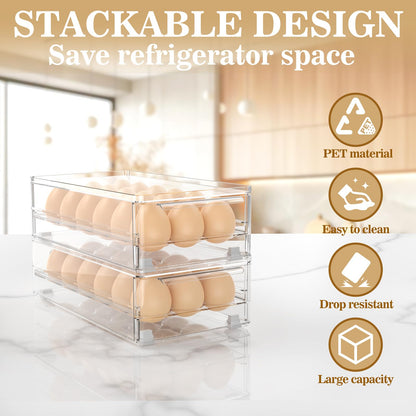 TAYUOO Acrylic Egg Box Transparent 18 and 36 Pack Storage for Refrigerator Kitchen Storage Size: 13.3 * 4.7 * 3.9 inches (1 pack)