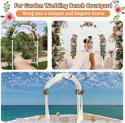 Outdoor Wooden Garden Arbor with Weatherproof Rose Archway Trellis Ideal for Climbing Plants Available in 1.2m 1.4m 1.6m and 1.8m Heavy Duty Wedding Arch Easy Assembly (White 120cm