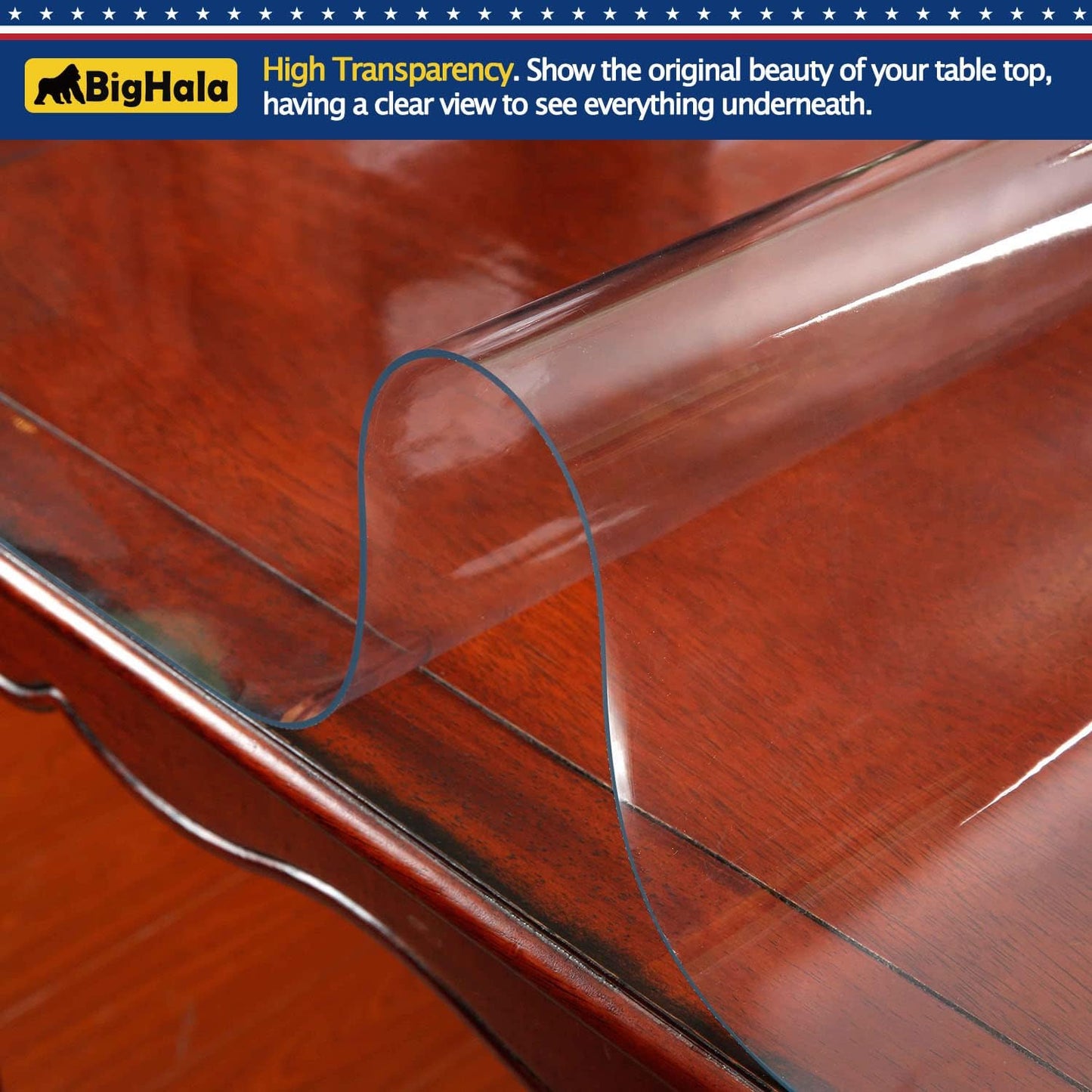 12 48 Inch Clear Plastic Table Protector Bench Entryway Coffee Side Bedside Tablecloth Cover Mat PVC Vinyl Cloths Easy