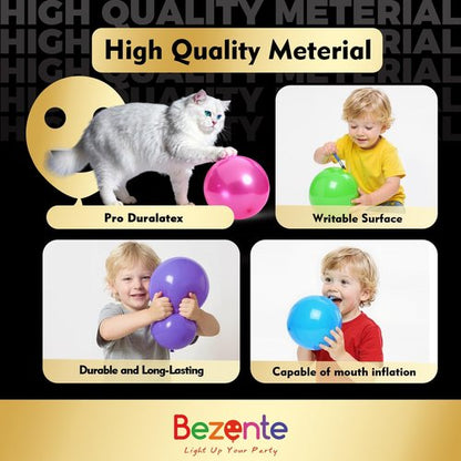 Bezente Pro Duralatex Red Balloons - 100 Pack 12 inch Extra-Thick Red Balloons for Long-Lasting Professional Party Decorations, Large Christmas New Year Wedding Anniversary Birthday Valentine’s Day