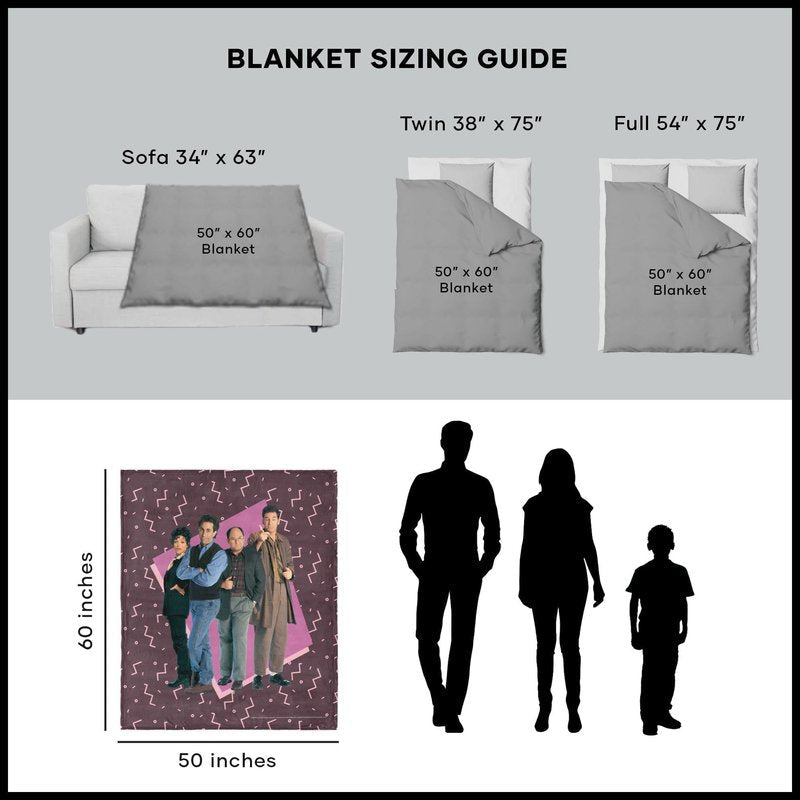 Northwest Seinfeld Silk Touch Throw Blanket, 50" x 60", The Gang