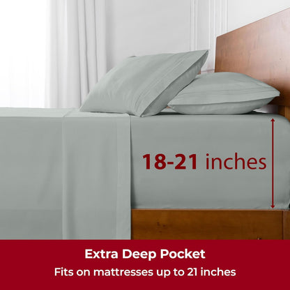 Mellanni Extra Deep Full Sheets - Hotel Luxury, Ultra Soft Cooling Bedding - Wrinkle & Stain Resistant (Full, Spa Mint)