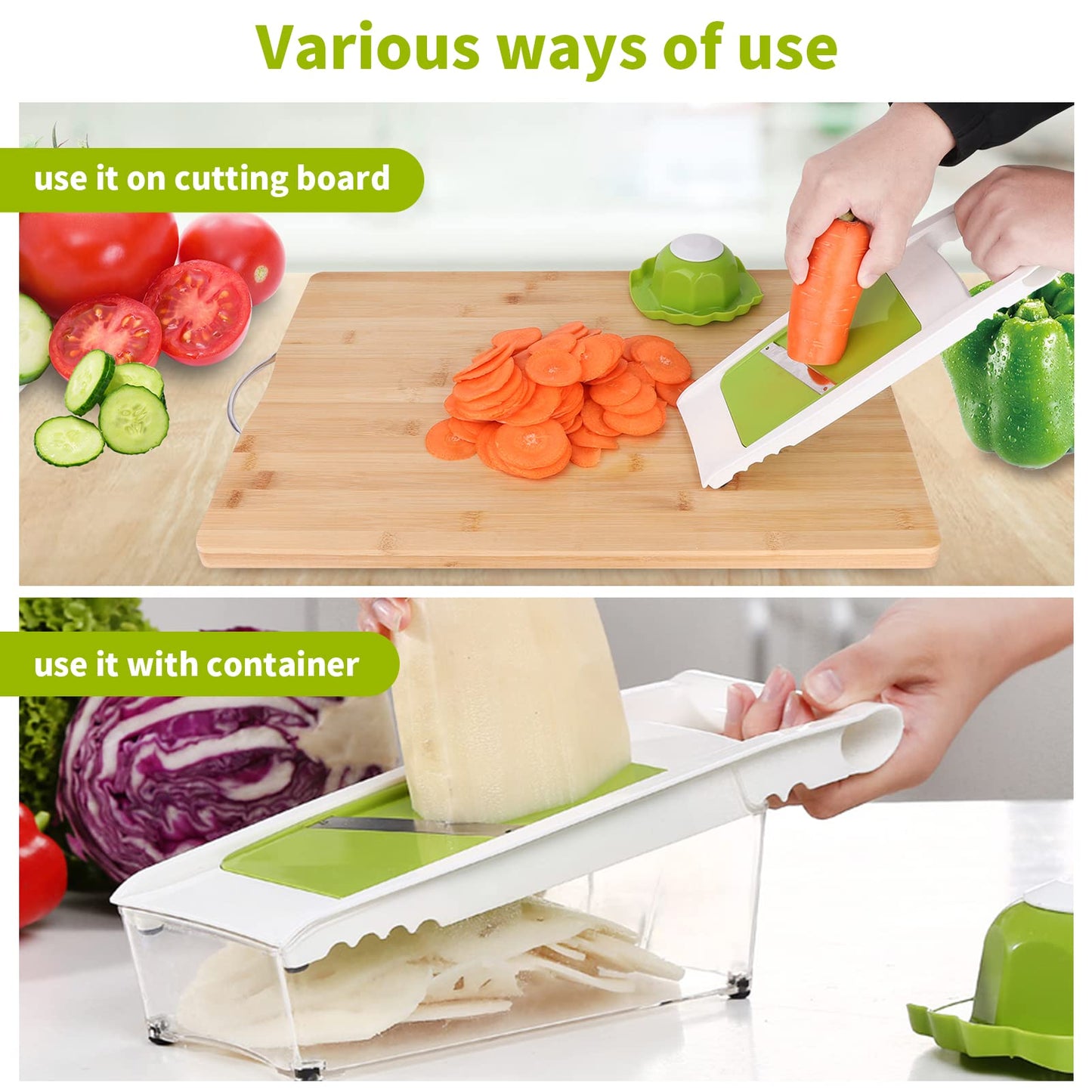 ADODU Graters For Kitchen, Cheese Grater with Container, Mandoline Slicer For Kitchen, Vegetable Grater, Carrot Shredder, Julienne Slicer and Peeler, Potato Slicer
