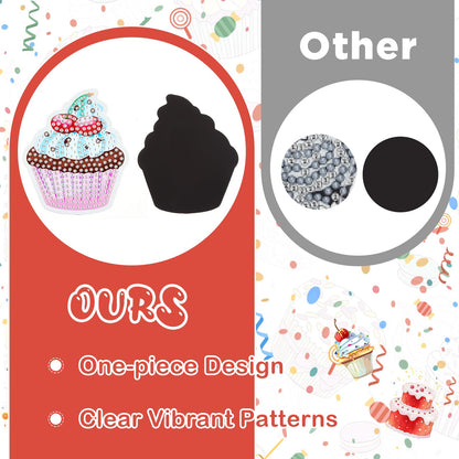 Xuhal 16 Pcs Diamond Painting Magnets DIY Diamond Painting Kits for Gem Art Magnet Fridge Stickers for Beginners Adults DIY Crafts Party(Cupcake)