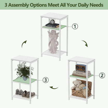 29.1" HET003WT1 Heybly Small Side Table, Tall End Table with Adjustable Shelf, Telephone Table, Nightstand, Accent