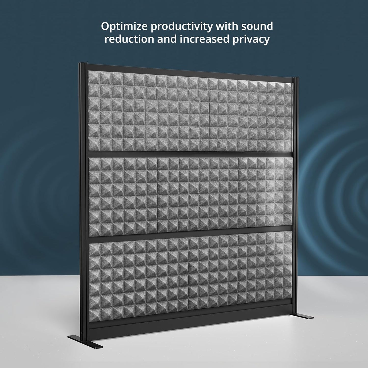 Stand Up Desk Store Studio Modular Wall and Sound Absorbing Room Divider | Sound Dampening Acoustic Panels for Office Cubicle | Noise Reduction and Noise Canceling Office Partition (70'' x 70'')