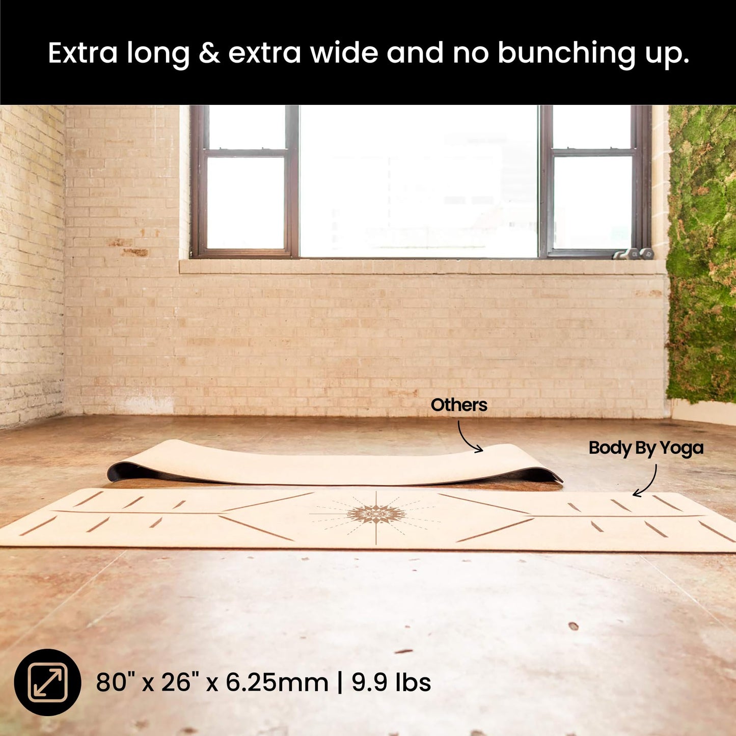 Luxury Cork Yoga Mat - Non Slip, Extra Thick Grip. Thicker, Longer, and Wider for More Comfort and Support. Tough Enough For Hot Yoga. Natural, Non Toxic, and Eco Friendly. Optional Alignment Lines.