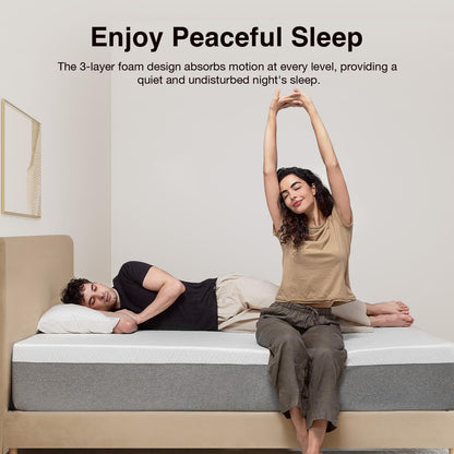 Novilla Bliss Queen Size Mattress, 12 Inch Gel Memory Foam Mattress Queen in a Box for Cool Night Sleep & Pressure Relief, Support Foam for Spine Alignment & Motion Isolation, Medium Plush Feel