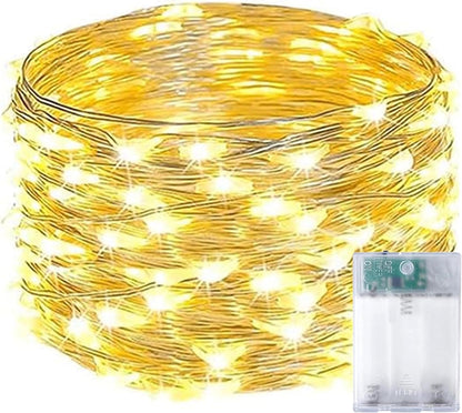 1-Pack 16FT 50 Fairy Lights Battery Operated with Timer, Waterproof LED String Lights Indoor Outdoor, Cuttable Starry