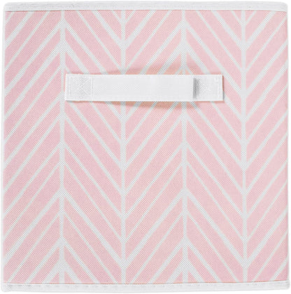 DII Small Herringbone Storage Bin Set of 2, Mauve, Non Woven Polyester