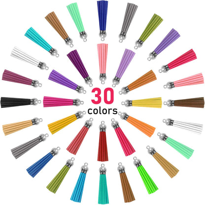 Tassels, Paxcoo 240Pcs Keychain Tassels Bulk for Jewelry Making and Crafts, Keychain Making Charms Supplies for Acrylic Blank Keychains, Bracelets and Jewelry Making