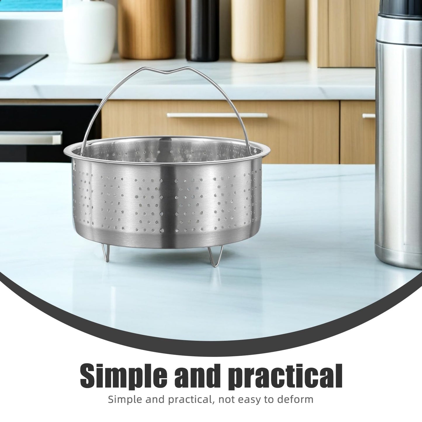 UPKOCH Stainless Steel Vegetable Steamer Basket for Cooking, 6.88 Inch Steaming Basket for Pot, Dumplings, Veggies, Rice, Seafood, Home and Restaurant Use