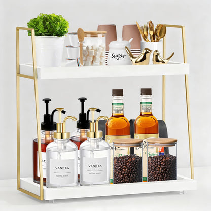 2087 Countertop, 2 Countertop, Coffee Bar Organizer for Multifunctional Coffee Station Organizer for Accessories