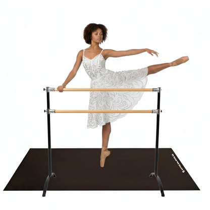 Artan Balance Dance Floor and Ballet Barre Portable for Home or Studio, Freestanding Adjustable Double Bar, Kids and adults, 2 pc. Set