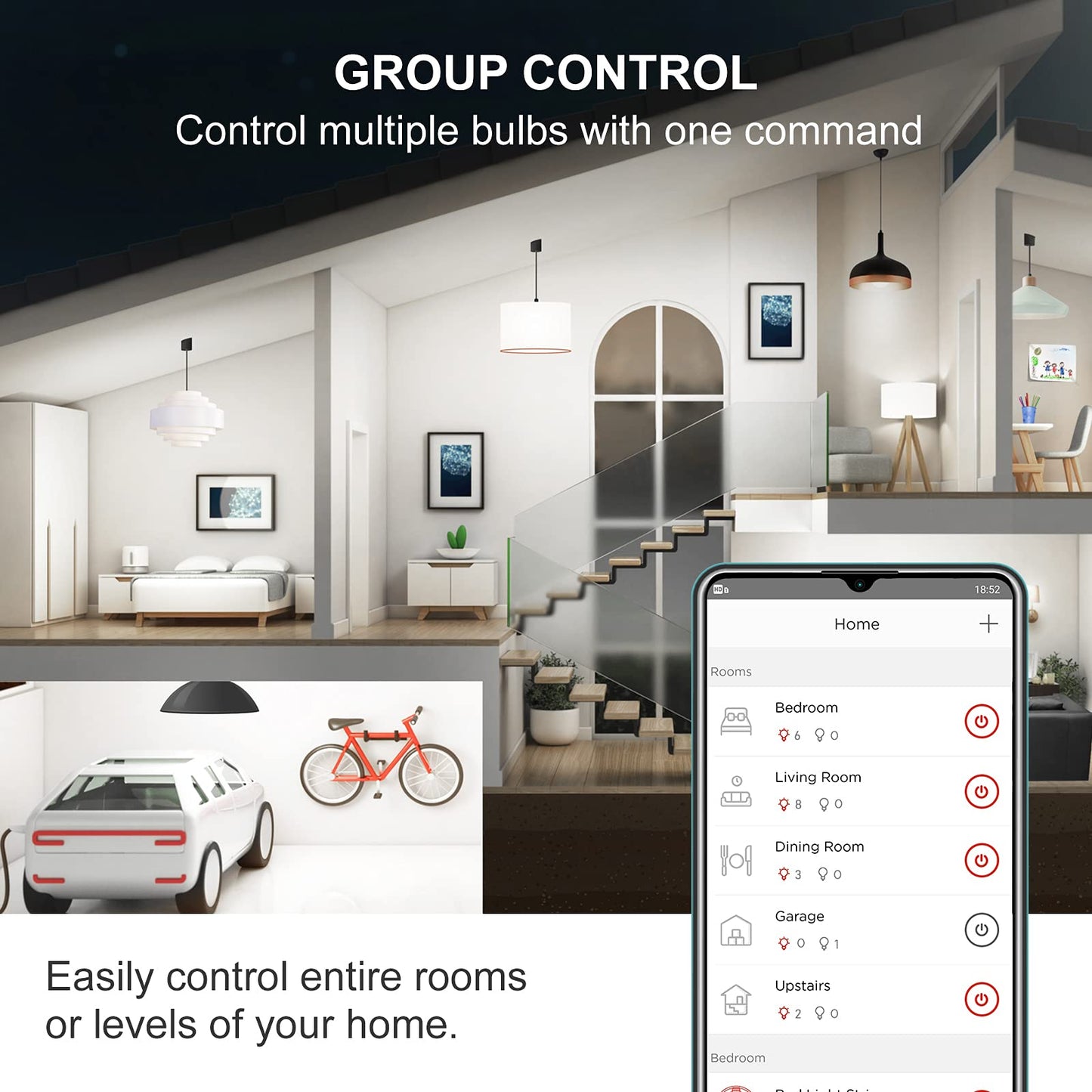 Sengled WiFi Light Bulb - Smart Bulbs That is Compatible with Google Assistant, A19 Daylight (5000K) - No Hub Required, 800LM 60W High CRI)60 Equivalent, 4 Count (Pack of 1)