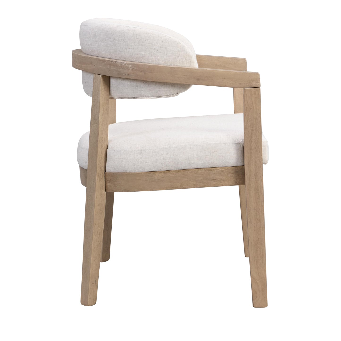 Christopher Knight Home Set of 2 Lanford Fabric Upholstered Dining Chairs, Curved Backrest Kitchen Side Chair, Soft Padded Seat&Back Cushion, Solid Wood Armchair, Ergonomic Extra Seat,Beige+Light Ash